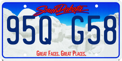 SD license plate 95QG58