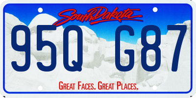 SD license plate 95QG87
