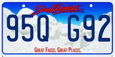 SD license plate 95QG92
