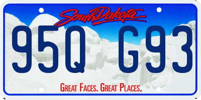 SD license plate 95QG93