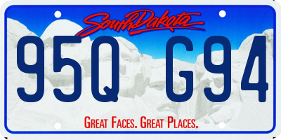 SD license plate 95QG94