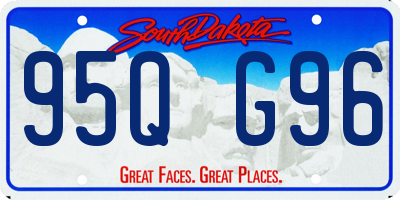 SD license plate 95QG96
