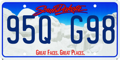 SD license plate 95QG98