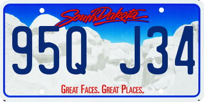 SD license plate 95QJ34