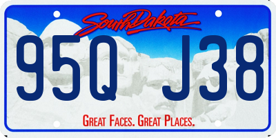 SD license plate 95QJ38