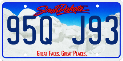 SD license plate 95QJ93