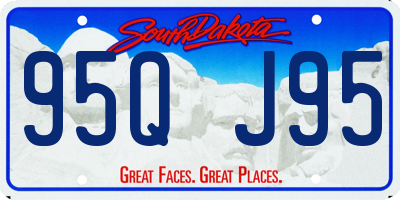 SD license plate 95QJ95