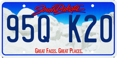 SD license plate 95QK20
