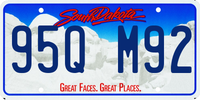 SD license plate 95QM92