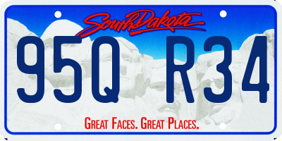 SD license plate 95QR34