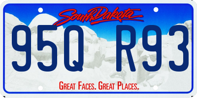 SD license plate 95QR93
