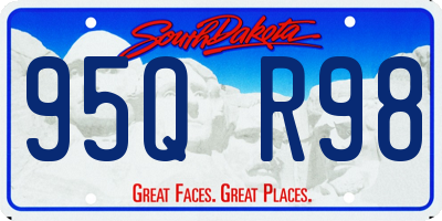 SD license plate 95QR98