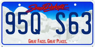 SD license plate 95QS63