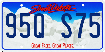 SD license plate 95QS75
