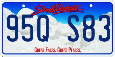 SD license plate 95QS83