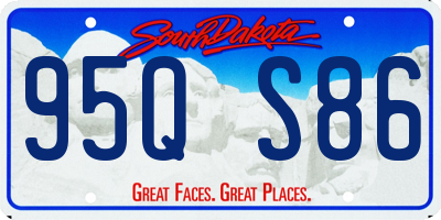 SD license plate 95QS86