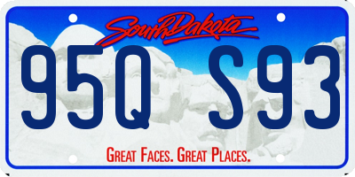 SD license plate 95QS93