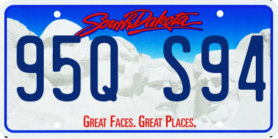 SD license plate 95QS94