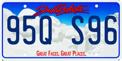SD license plate 95QS96