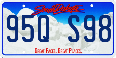 SD license plate 95QS98