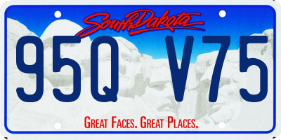SD license plate 95QV75