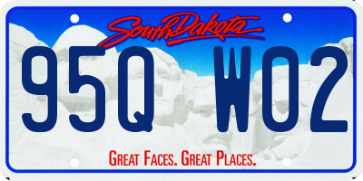 SD license plate 95QW02