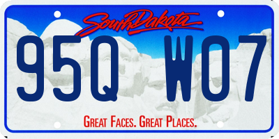 SD license plate 95QW07