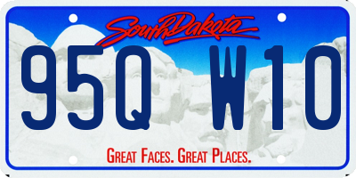 SD license plate 95QW10