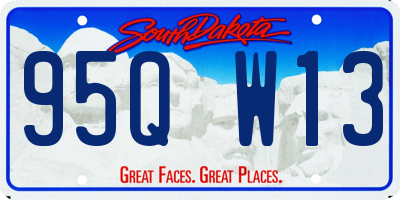 SD license plate 95QW13