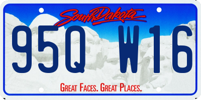 SD license plate 95QW16
