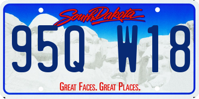 SD license plate 95QW18