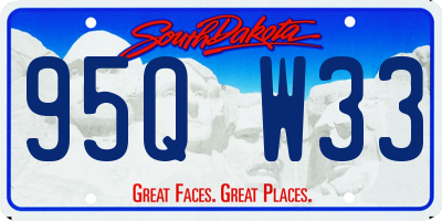 SD license plate 95QW33