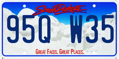 SD license plate 95QW35