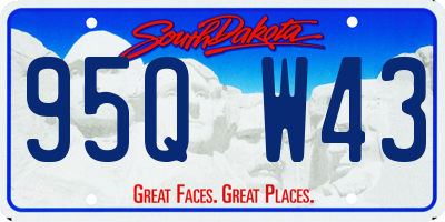 SD license plate 95QW43