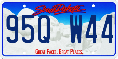 SD license plate 95QW44