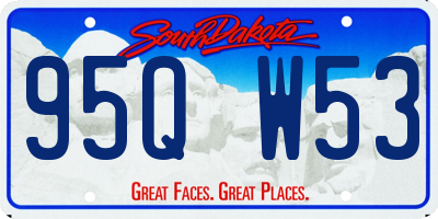 SD license plate 95QW53