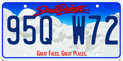 SD license plate 95QW72