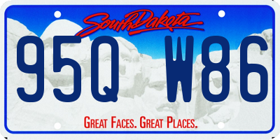 SD license plate 95QW86