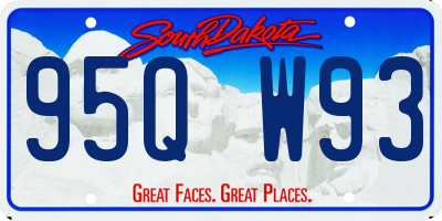 SD license plate 95QW93