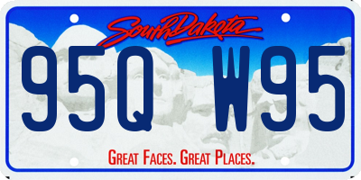 SD license plate 95QW95