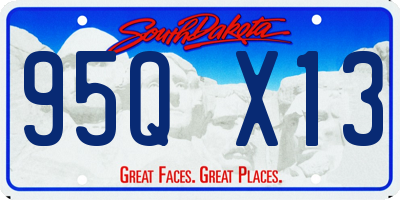 SD license plate 95QX13