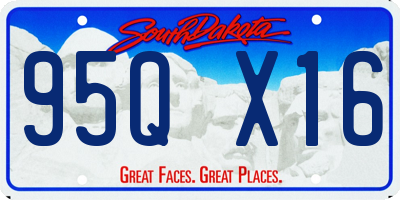 SD license plate 95QX16