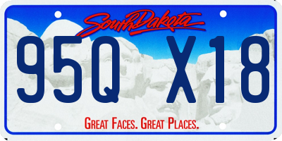SD license plate 95QX18