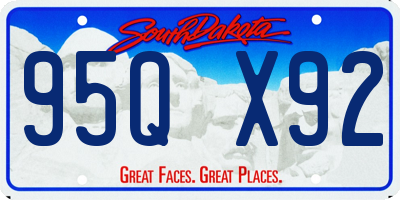 SD license plate 95QX92