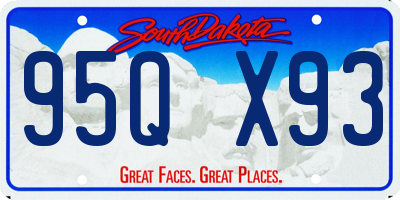 SD license plate 95QX93