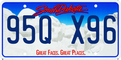 SD license plate 95QX96