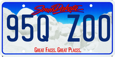 SD license plate 95QZ00