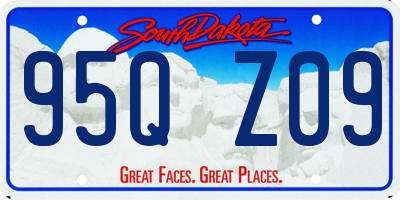 SD license plate 95QZ09