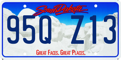 SD license plate 95QZ13