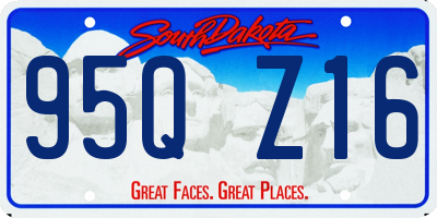 SD license plate 95QZ16